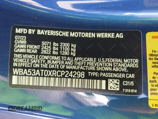 2024 BMW 4 Series M440i with VIN WBA53AT0XRCP24298, listed as a IAAI auction lot 41648187 with Not Provided miles and . Bid and sale history available at carsss.com. Image 9.