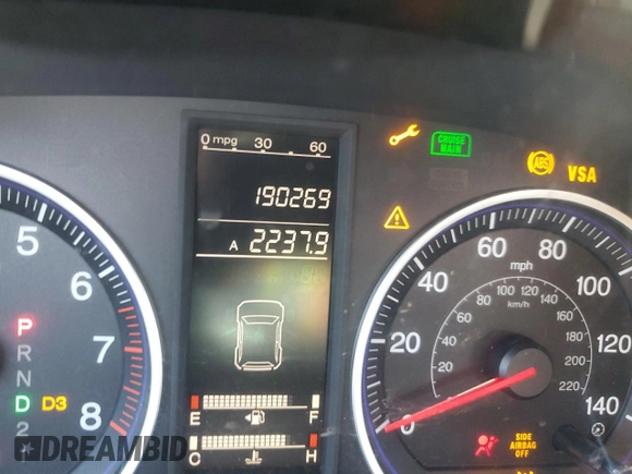 2009 Honda CR-V LX z VIN 5J6RE38399L001548, wystawiony jako Copart lot #52966355 z przebiegiem 190 269 mil mil oraz Szkoda całkowita • Salvage title. Historia ofert i sprzedaży dostępna na DreamBid. Obrazek 9.