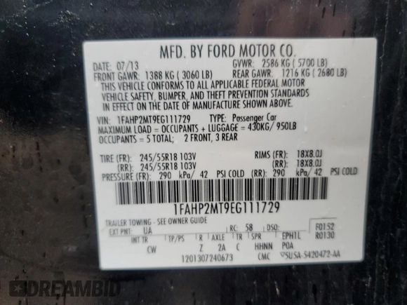 2014 Ford Police Interceptor with VIN 1FAHP2MT9EG111729, listed as a Copart auction lot 56947315 with 74,887 mi miles and Salvage title. Bid and sale history available at DreamBid. Image 12.