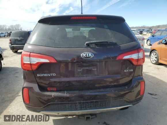 2015 Kia Sorento SX with VIN 5XYKWDA70FG624491, listed as a Copart auction lot 46613925 with 109,720 mi miles and Salvage Title. Bid and sale history available at carsss.com. Image 6.