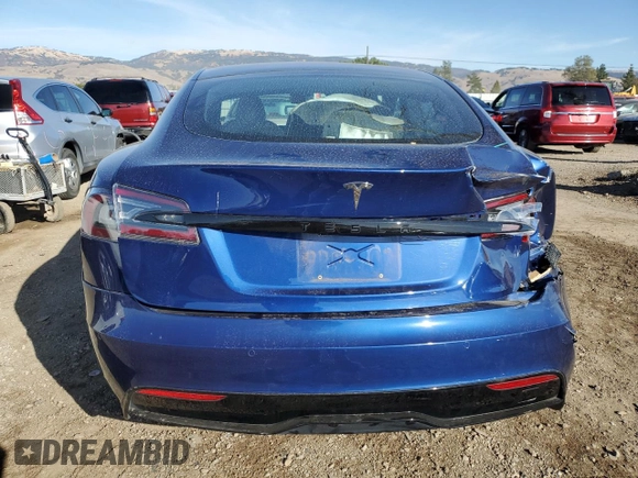 2021 Tesla Model S Long Range with VIN 5YJSA1E56MF428419, listed as a Copart auction lot 80341534 with 22,488 mi miles and Salvage title. Bid and sale history available at DreamBid. Image 6.