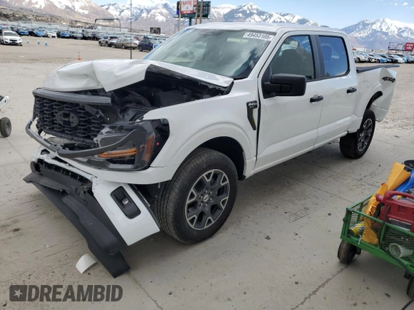 2024 Ford F-150 STX with VIN 1FTEW2LP8RKD25196, listed as a Copart auction lot 49453105 with 13,449 mi miles and Salvage Title. Bid and sale history available at carsss.com. Image 1.