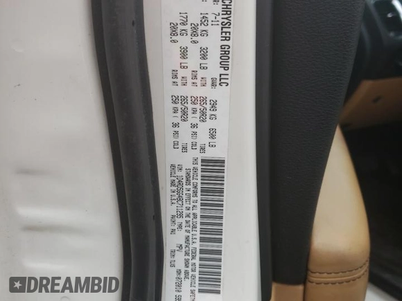 2011 Dodge Durango Citadel with VIN 1D4RD5GG4BC711295, listed as a Copart auction lot 71058884 with 208,639 mi miles and Salvage title. Bid and sale history available at DreamBid. Image 13.