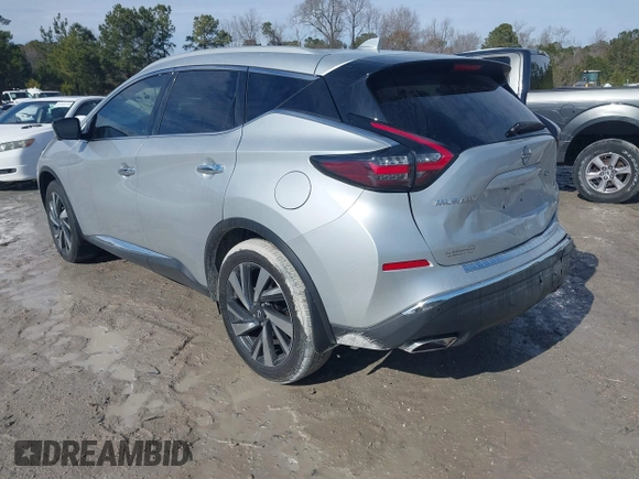 2023 Nissan Murano SL with VIN 5N1AZ2CJ0PC102011, listed as a IAAI auction lot 41406863 with 24,723 mi miles and . Bid and sale history available at DreamBid. Image 3.