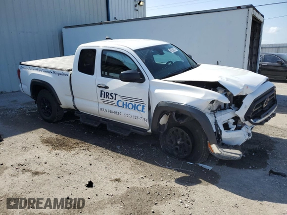 2022 Toyota Tacoma SR z VIN 3TYRZ5CN7NT021180, wystawiony jako Copart lot #52555875 z przebiegiem 66 535 mil mil oraz Nie do naprawy • Non repairable. Historia ofert i sprzedaży dostępna na DreamBid. Obrazek 4.