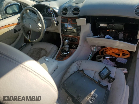 2005 Mercedes-Benz CLK 320 with VIN WDBTK65J55F148952, listed as a Copart auction lot 77080854 with Not Provided miles and Salvage Title. Bid and sale history available at DreamBid. Image 8.