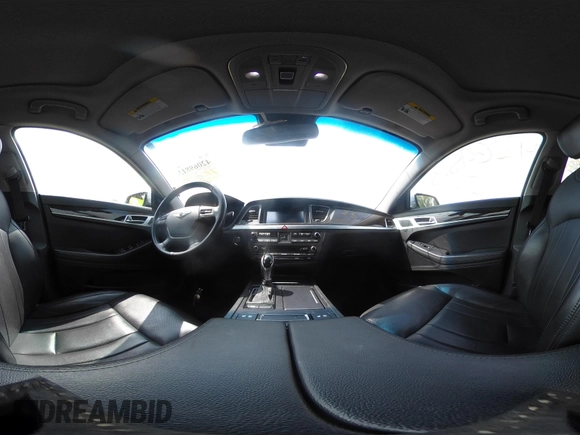 2015 Hyundai Genesis 3.8L with VIN KMHGN4JE8FU098774, listed as a IAAI auction lot 42069813 with 76,397 mi miles. Bid and sale history available at carsss.com. Image 19.