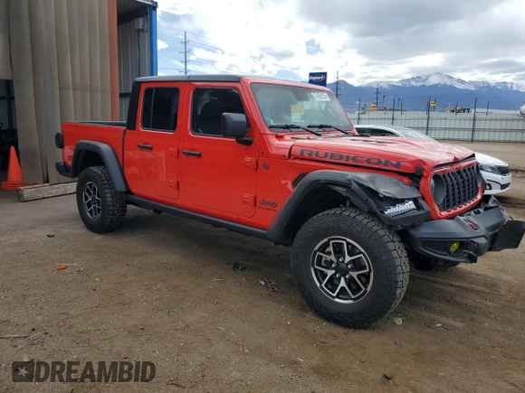 2024 Jeep Gladiator Rubicon z VIN 1C6JJTBG7RL105165, wystawiony jako Copart lot #57459125 z przebiegiem 2 092 mil mil oraz Szkoda całkowita • Salvage title. Historia ofert i sprzedaży dostępna na DreamBid. Obrazek 4.
