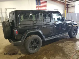 2023 Jeep Wrangler Sahara with VIN 1C4HJXEG3PW595576, listed as a Copart auction lot 64681745 with 32,843 mi miles and Salvage title. Bid and sale history available at DreamBid. Image 3.