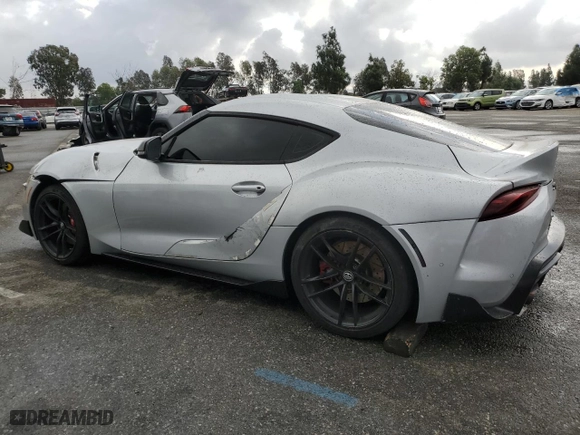 2020 Toyota GR Supra 3.0 with VIN WZ1DB4C01LW031761, listed as a Copart auction lot 88090825 with 53,624 mi miles and Salvage Title. Bid and sale history available at carsss.com. Image 2.