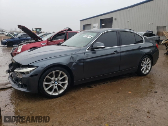 2015 BMW 3 Series 320i with VIN WBA3B1G56FNT64589, listed as a Copart auction lot 43250165 with 94,962 mi miles and Salvage Title. Bid and sale history available at carsss.com. Image 1.