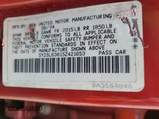 2005 Pontiac Vibe z VIN 5Y2SL63815Z421653, wystawiony jako Copart lot #60127605 z przebiegiem 299 999 mil mil oraz Szkoda całkowita • Salvage title. Historia ofert i sprzedaży dostępna na DreamBid. Obrazek 13.