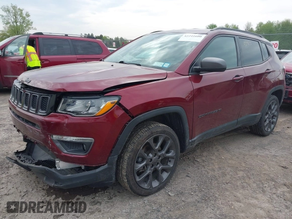 2021 Jeep Compass 80th Anniversary with VIN 3C4NJDEB9MT551945, listed as a IAAI auction lot 42241600 with 33,020 mi miles and . Bid and sale history available at DreamBid. Image 2.