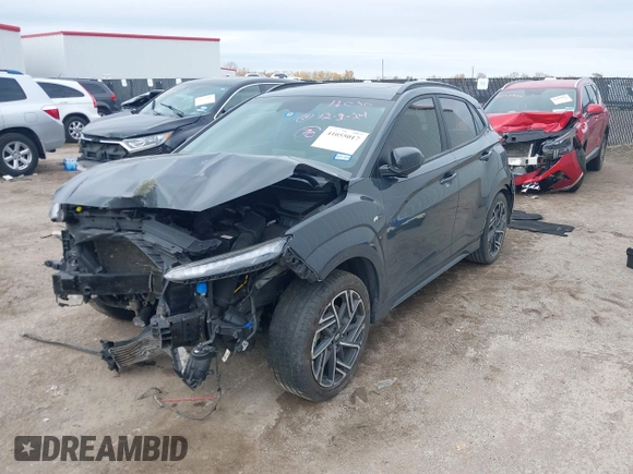 2023 Hyundai Kona N Line with VIN KM8K33A35PU994721, listed as a IAAI auction lot 41055017 with 58,933 mi miles. Bid and sale history available at carsss.com. Image 17.