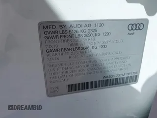 2021 Audi Q3 S line Premium z VIN WA1DECF32M1054786, wystawiony jako IAAI lot #42065278 z przebiegiem 47 615 mil mil oraz . Historia ofert i sprzedaży dostępna na DreamBid. Obrazek 9.
