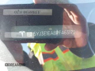 2023 Tesla Model 3 z VIN 5YJ3E1EA8PF463179, wystawiony jako IAAI lot #41738318 z przebiegiem 37 990 mil mil oraz . Historia ofert i sprzedaży dostępna na DreamBid. Obrazek 9.