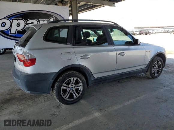 2005 BMW X3 3.0i with VIN WBXPA93485WD06369, listed as a Copart auction lot 53338435 with 102,443 mi miles and Clean Title. Bid and sale history available at carsss.com. Image 3.