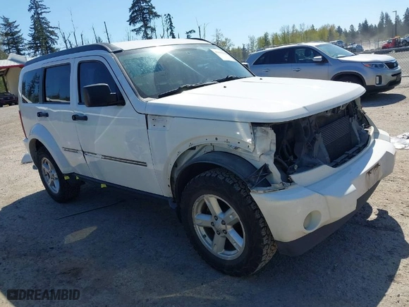 2007 Dodge Nitro SLT with VIN 1D8GU58K07W586777, listed as a IAAI auction lot 42043802 with 143,324 mi miles. Bid and sale history available at carsss.com. Image 1.