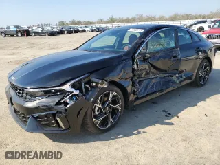 2025 Kia K5 GT-Line with VIN KNAG64J72S5345288, listed as a Copart auction lot 47028115 with 235 mi miles and Salvage Title. Bid and sale history available at carsss.com. Image 1.
