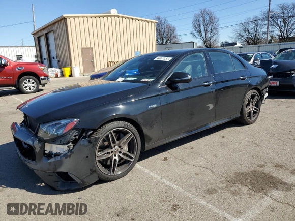 2018 Mercedes-Benz E-Class AMG E 43 with VIN WDDZF6EB3JA485139, listed as a Copart auction lot 44461133 with 52,487 mi miles. Bid and sale history available at carsss.com. Image 1.