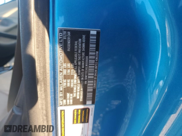 2020 McLaren GT with VIN SBM22GCA6LW000609, listed as a Copart auction lot 81323804 with Not Provided miles and Non Repairable. Bid and sale history available at carsss.com. Image 13.