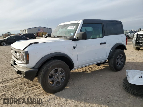 2024 Ford Bronco Big Bend с VIN 1FMDE7AH8RLA93115, выставлен на аукционе Copart как лот 41611185 с пробегом 1 589 миль миль и Списание • Salvage title. История ставок и продаж доступна на DreamBid. Изображение 1.