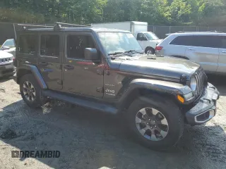 2018 Jeep Wrangler Unlimited Sahara with VIN 1C4HJXEGXJW229881, listed as a Copart auction lot 58762775 with 82,470 mi miles and Salvage title. Bid and sale history available at DreamBid. Image 4.