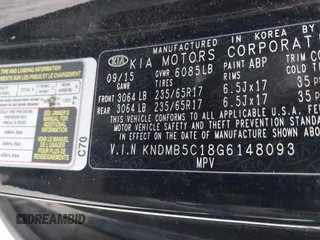 2016 Kia Sedona LX with VIN KNDMB5C18G6148093, listed as a IAAI auction lot 41657380 with 134,352 mi miles and . Bid and sale history available at DreamBid. Image 9.