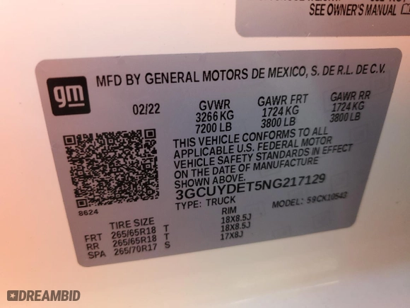 2022 Chevrolet Silverado 1500 LTD LT with VIN 3GCUYDET5NG217129, listed as a Copart auction lot 48421395 with 28,043 mi miles and Salvage Title. Bid and sale history available at carsss.com. Image 14.