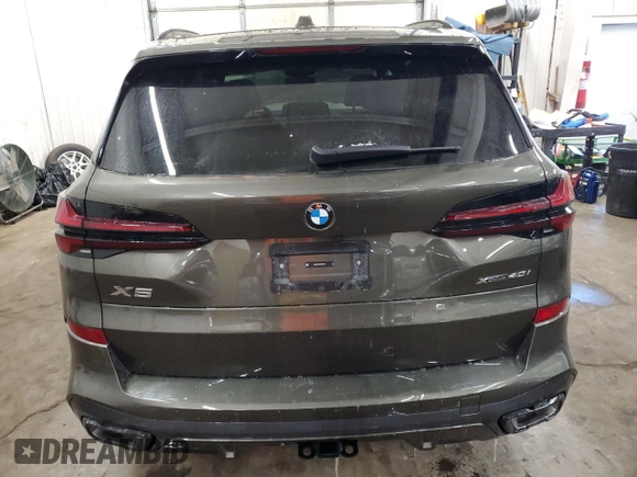 2025 BMW X5 xDrive40i with VIN 5UX23EU01S9Y34671, listed as a Copart auction lot 45758765 with 0 mi miles and Salvage Title. Bid and sale history available at carsss.com. Image 6.