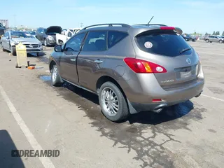 2009 Nissan Murano S with VIN JN8AZ18W09W101370, listed as a IAAI auction lot 42100083 with 168,687 mi miles and . Bid and sale history available at carsss.com. Image 3.