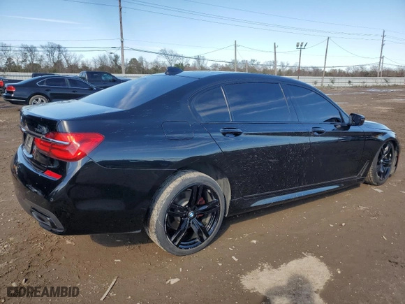 2019 BMW 7 Series 740i with VIN WBA7E2C55KB218507, listed as a Copart auction lot 88270125 with 69866 miles and Salvage Title. Bid and sale history available at carsss.com. Image 3.