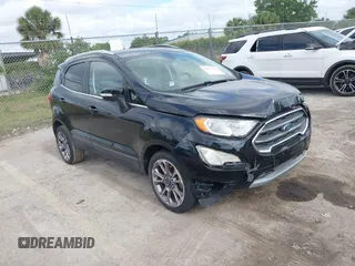 2018 Ford EcoSport Titanium z VIN MAJ3P1VE8JC197153, wystawiony jako IAAI lot #42175972 z przebiegiem 77 463 mil mil oraz . Historia ofert i sprzedaży dostępna na DreamBid. Obrazek 1.