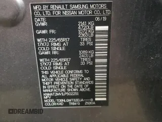 2020 Nissan Rogue SV z VIN KNMAT2MV1LP502251, wystawiony jako Copart lot #57402235 z przebiegiem 92 696 mil mil oraz Szkoda całkowita • Salvage title. Historia ofert i sprzedaży dostępna na DreamBid. Obrazek 13.