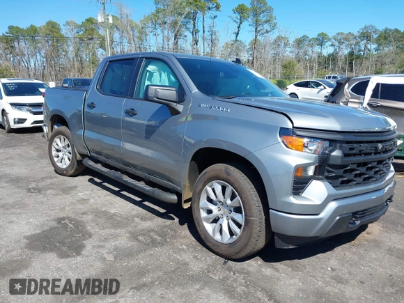 2025 Chevrolet Silverado 1500 Custom with VIN 1GCPABEK8SZ201449, listed as a IAAI auction lot 41742273 with 244 mi miles and . Bid and sale history available at DreamBid. Image 1.