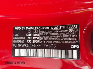 2008 Mercedes-Benz SLK 280 z VIN WDBWK54F58F176503, wystawiony jako IAAI lot #42215431 z przebiegiem 78 342 mil mil oraz . Historia ofert i sprzedaży dostępna na DreamBid. Obrazek 9.