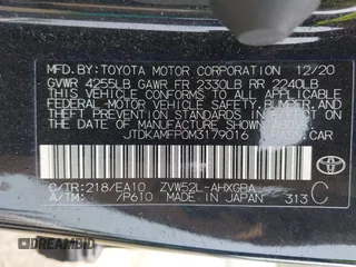2021 Toyota Prius LE z VIN JTDKAMFP0M3179016, wystawiony jako IAAI lot #42204095 z przebiegiem 34 691 mil mil oraz . Historia ofert i sprzedaży dostępna na DreamBid. Obrazek 9.
