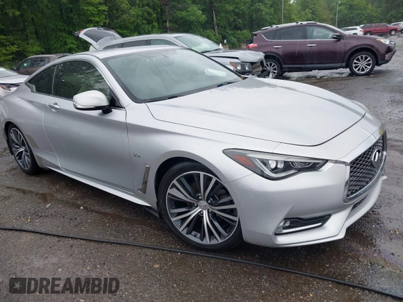 2017 Infiniti Q60 Sport with VIN JN1EV7EKXHM361561, listed as a IAAI auction lot 42247018 with 49,896 mi miles and . Bid and sale history available at DreamBid. Image 1.