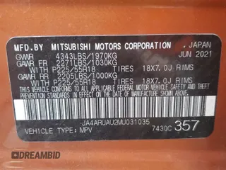 2021 Mitsubishi Outlander Sport ES with VIN JA4ARUAU2MU031035, listed as a Copart auction lot 54393795 with 64,155 mi miles and Clean Title. Bid and sale history available at carsss.com. Image 13.