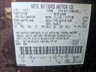 2011 Ford Edge Limited with VIN 2FMDK3KC1BBB21914, listed as a Copart auction lot 59872515 with 235,204 mi miles and Clean title. Bid and sale history available at DreamBid. Image 14.