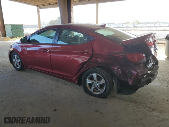 2014 Hyundai Elantra SE with VIN 5NPDH4AE7EH502722, listed as a Copart auction lot 61761715 with 74,791 mi miles and Salvage title. Bid and sale history available at DreamBid. Image 2.