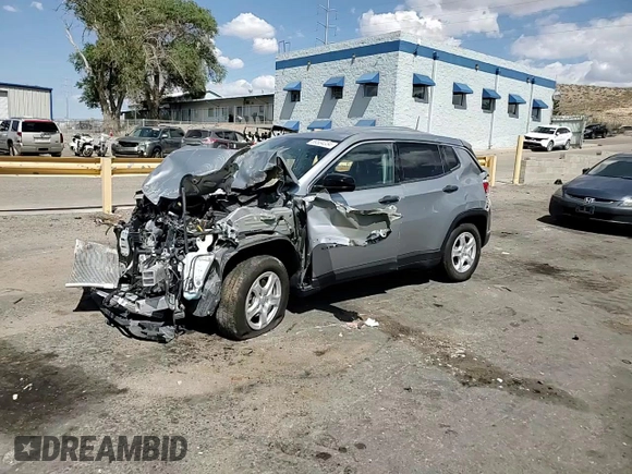 2022 Jeep Compass Sport with VIN 3C4NJCABXNT213956, listed as a Copart auction lot 69584354 with 20,158 mi miles and Salvage Title. Bid and sale history available at carsss.com. Image 12.