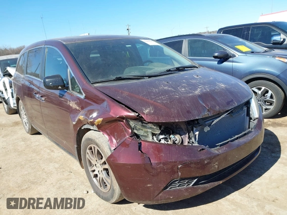 2013 Honda Odyssey EX-L with VIN 5FNRL5H61DB017398, listed as a IAAI auction lot 41689227 with 159,361 mi miles and . Bid and sale history available at carsss.com. Image 1.