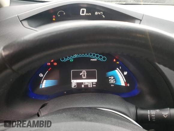 2015 Nissan LEAF SV with VIN 1N4AZ0CP0FC304221, listed as a Copart auction lot 65046292 with 128,625 mi miles. Bid and sale history available at carsss.com. Image 8.
