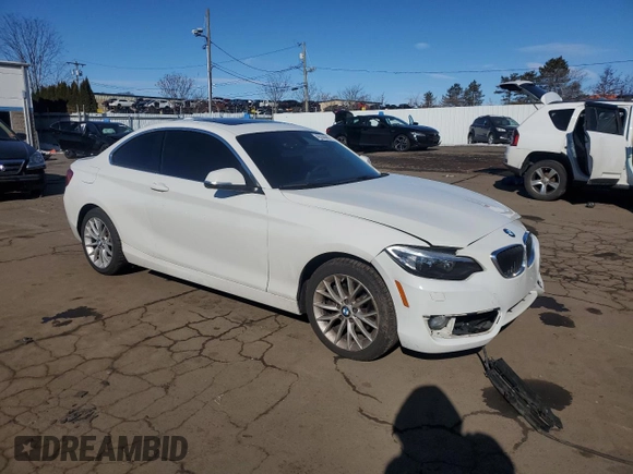 2016 BMW 2 Series 228i xDrive with VIN WBA1G9C53GV599689, listed as a Copart auction lot 46358445 with 104,429 mi miles and Salvage title. Bid and sale history available at DreamBid. Image 4.