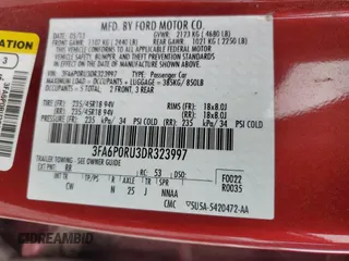 2013 Ford Fusion Titanium Hybrid with VIN 3FA6P0RU3DR323997, listed as a Copart auction lot 88063125 with Not Provided miles and Salvage Title. Bid and sale history available at DreamBid. Image 12.
