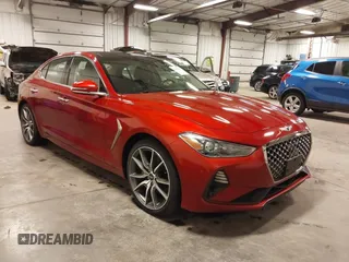 2020 Genesis G70 2.0T z VIN KMTG44LA3LU059816, wystawiony jako IAAI lot #42293436 z przebiegiem 49 832 mil mil oraz . Historia ofert i sprzedaży dostępna na DreamBid. Obrazek 1.