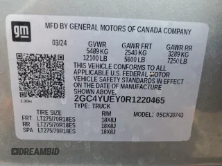 2024 Chevrolet Silverado 3500HD LTZ with VIN 2GC4YUEY0R1220465, listed as a Copart auction lot 78517494 with 10,507 mi miles and Salvage Title. Bid and sale history available at carsss.com. Image 13.