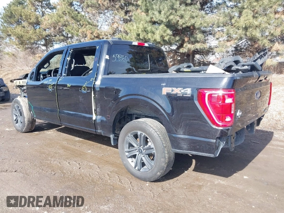 2023 Ford F-150 XL with VIN 1FTFW1E86PKF25964, listed as a IAAI auction lot 41472620 with 49,438 mi miles. Bid and sale history available at carsss.com. Image 3.