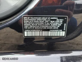 2022 Volkswagen Passat 2.0T SE with VIN 1VWSA7A39NC000413, listed as a Copart auction lot 47792405 with 51,677 mi miles and Salvage Title. Bid and sale history available at carsss.com. Image 14.